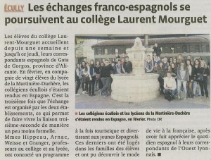 échange franco-espagnol collège Laurent-Mourguet