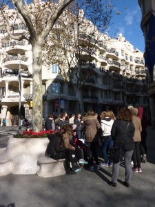 Casa Milà, Gaudi : fin de notre parcoursavec notre guide !